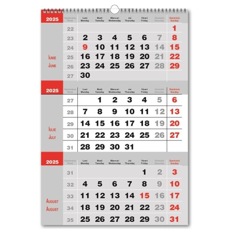 Calendar triptic 2025, 2 culori, 33x48 cm, cursor