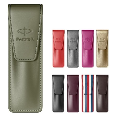 Etui piele naturala pentru doua instrumente de scris, Parker