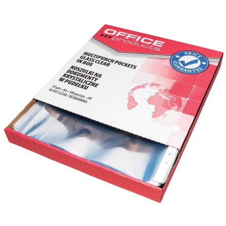 File protectie cristal A4, 55 microni, 100 buc./set, dispenser carton, Office Products