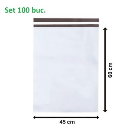 Plic plastic curierat 45x60+5 cm, 100 buc./set