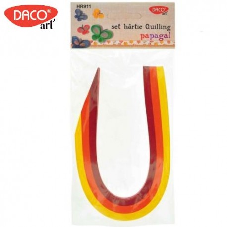 Hartie Quilling 30 x 0,5 cm, 200 buc./set, Papagal, Daco