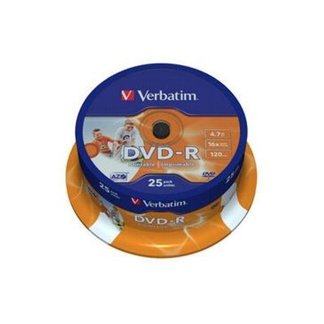 DVD-R Verbatim 4,7GB/16x, 25 buc./cutie, printabil