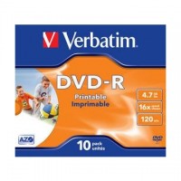 DVD-R Verbatim 4,7GB/16x, carcasa subtire, printabil