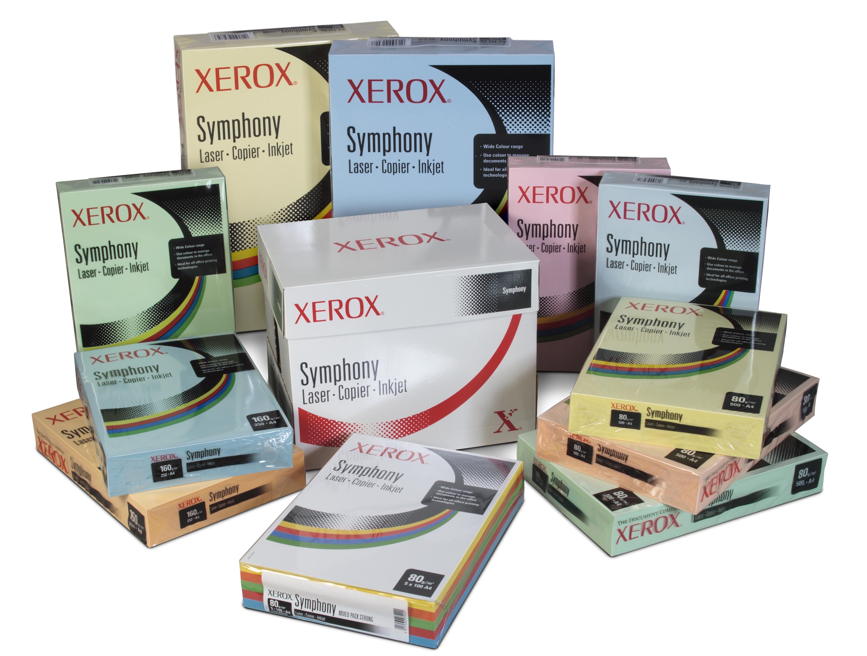 Carton Xerox A4 color Symphony, 160 g/mp, 250 coli/top 3r93230-salmon
