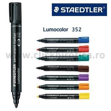 Marker permanent Lumocolor Staedtler 352, varf rotund 2-4 mm negru