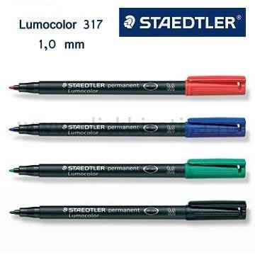 Marker permanent Lumocolor Staedtler 317, varf M (1 mm) verde