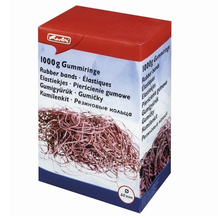 Elastice rosii diametru 60mm, 1 kg/set, Herlitz