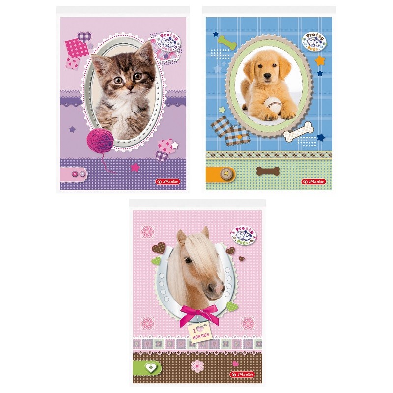 Bloc notes A6, 46 file matematica, Herlitz Pretty Pets cael